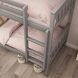Blisswood Grey Wooden Bunk Bed, Solid Pine Frame, Twin Sleeper Kids Bed view 6