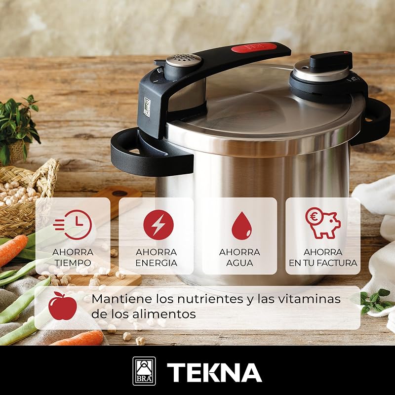 Tekna | Olla a Presión Rápida de Fácil Apertura de 6 Litros