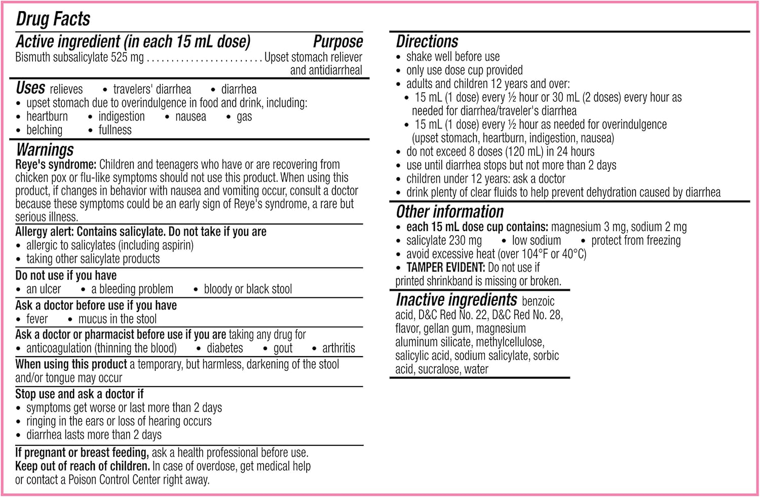 Pepto Bismol Ultra Liquid, Cherry Flavor, 3 Pack of 12 fl oz, for Relief of Gas, Anti Diarrhea, Heartburn, Nausea, Upset Stomach, and Indigestion (36 oz. Total): Health & Personal Care