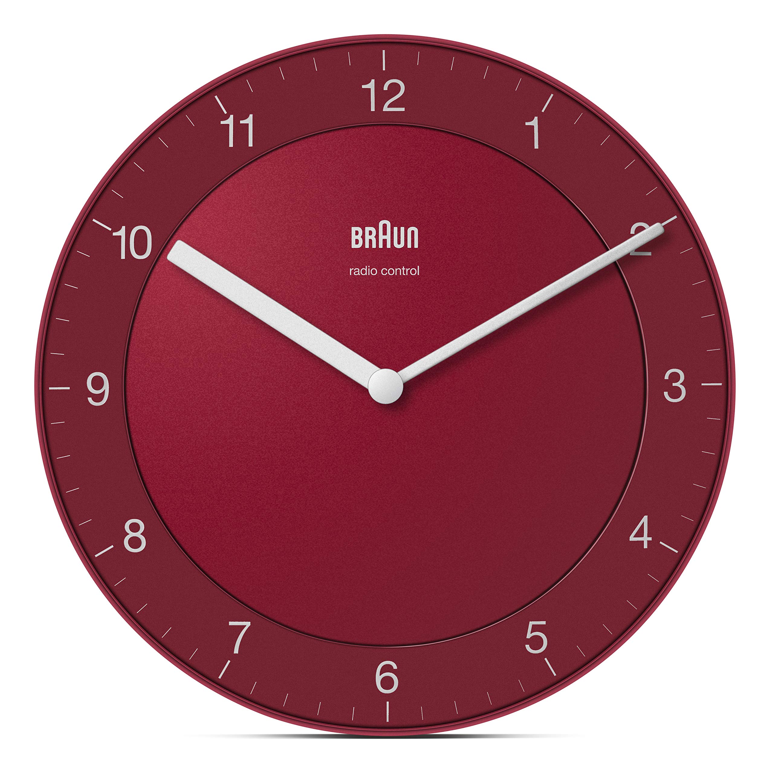 Braun Radio Wall Clock, Plastic, Red, Normal