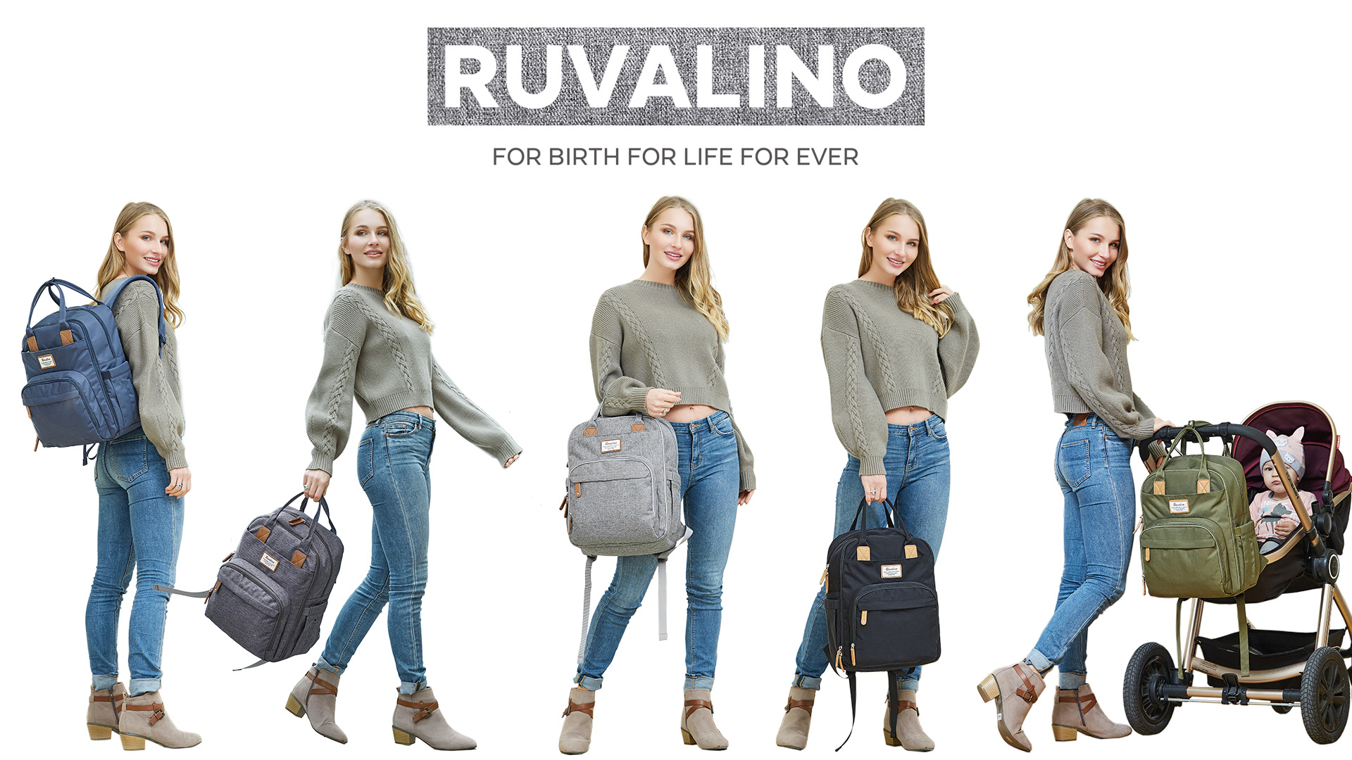 6 Backpack+RUVALINO+Multifunction+Maternity+Waterproof