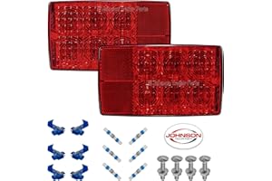 JOHNSON TRAILER PARTS Submersible LED Tail Light Kit | 6" Multifuction Box LED Trailer Lights | Includes Electrical Connectors and Mounting Hardware