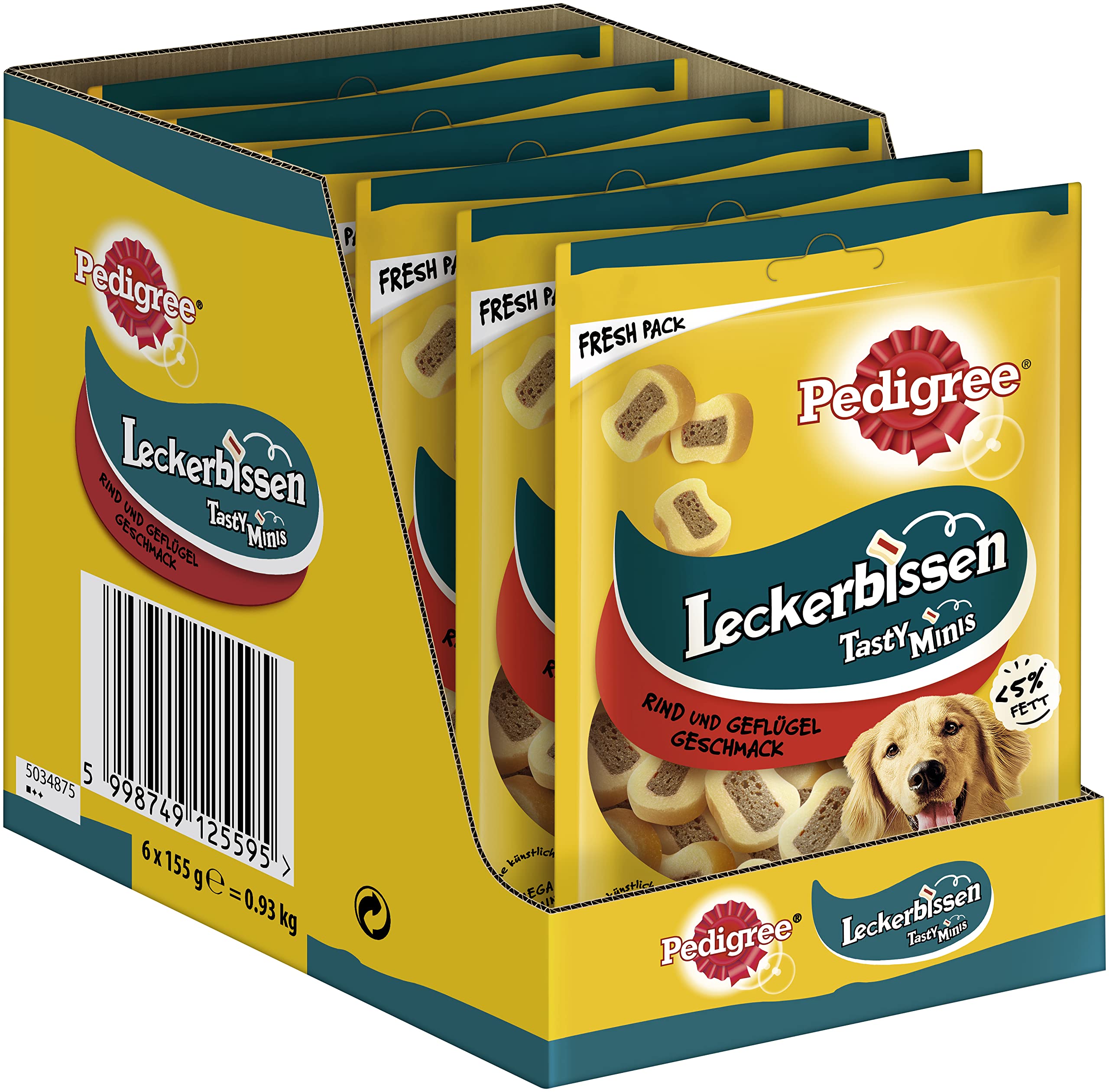 Pedigree Treats Chew Cuts Dog Treats 6 Bags (6 x 155 g)