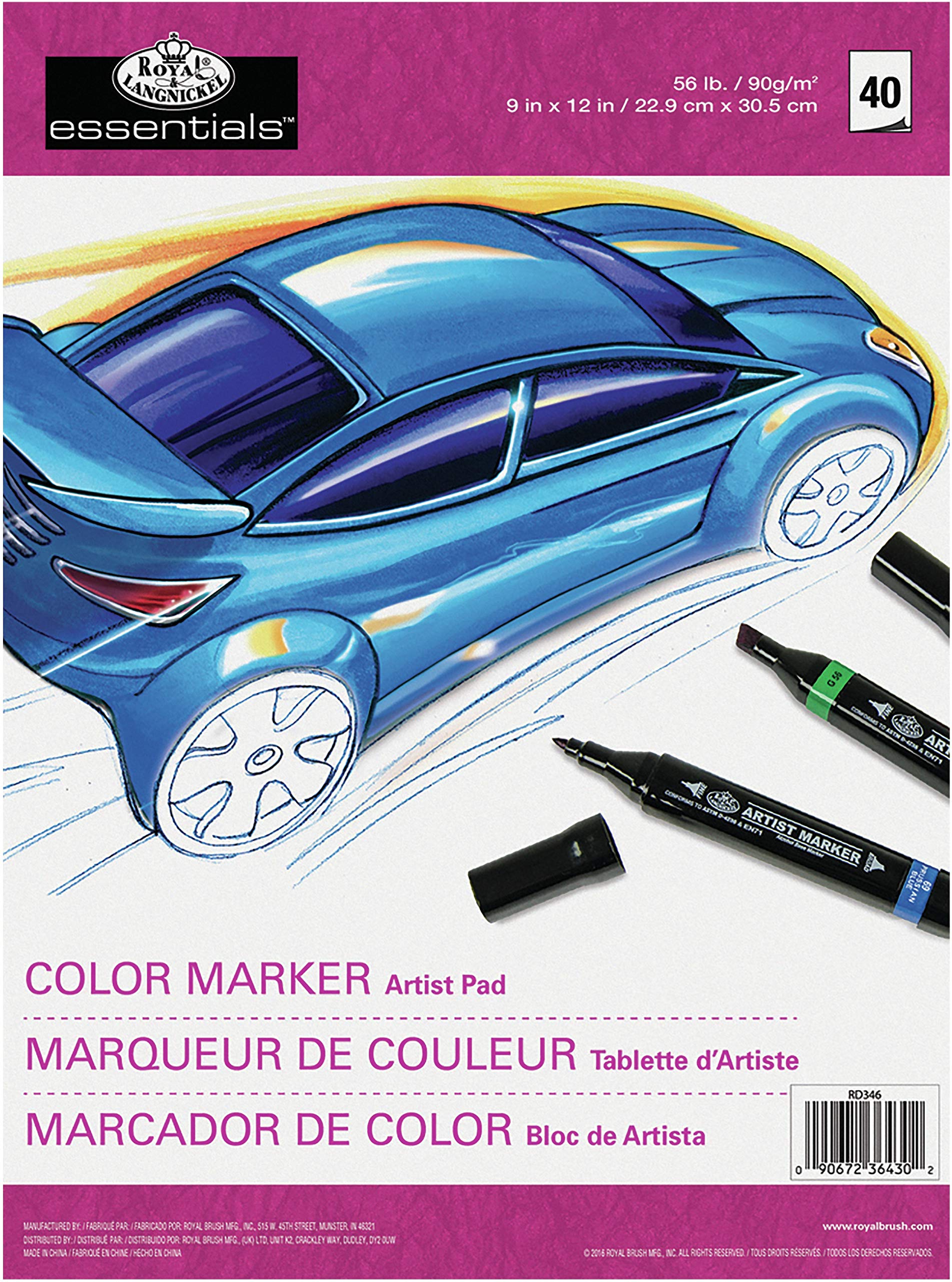 Essentials Color Marker PAD 9X12 40PAG, 40 Sheets, One Size