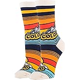 ooohyeah Women's Crew Funny Novelty Socks, City State Gifts Souvenirs, Crazy Fun Dress Socks, Shoe Size 5-10