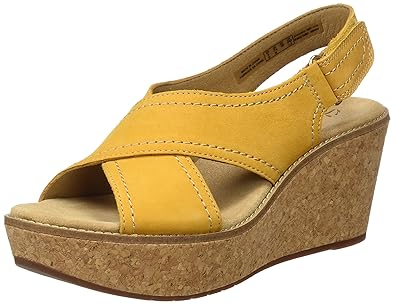 clarks heels yellow