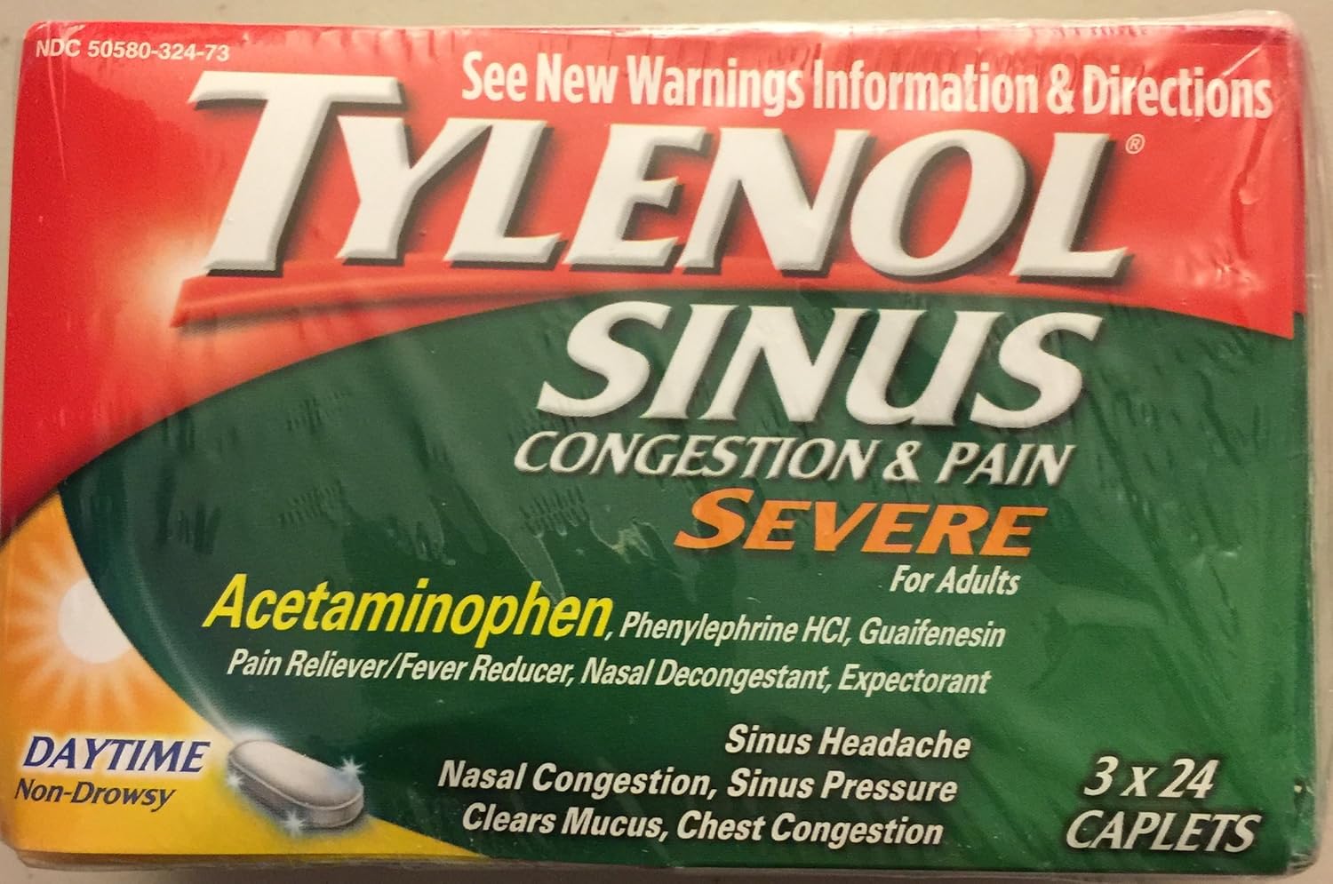 Tylenol Sinus Congestion & Pain, Acetaminophen, Pain