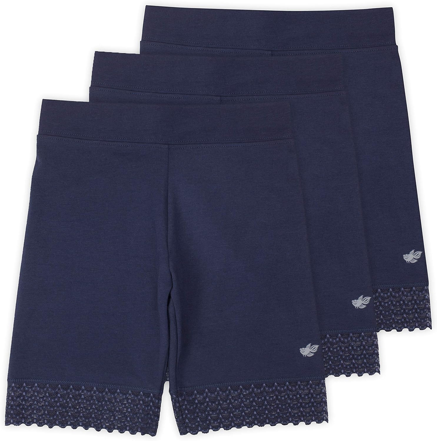 Jada Girls Bike Shorts, Tagless, Soft Cotton, Lace Trim, Underwear, 3