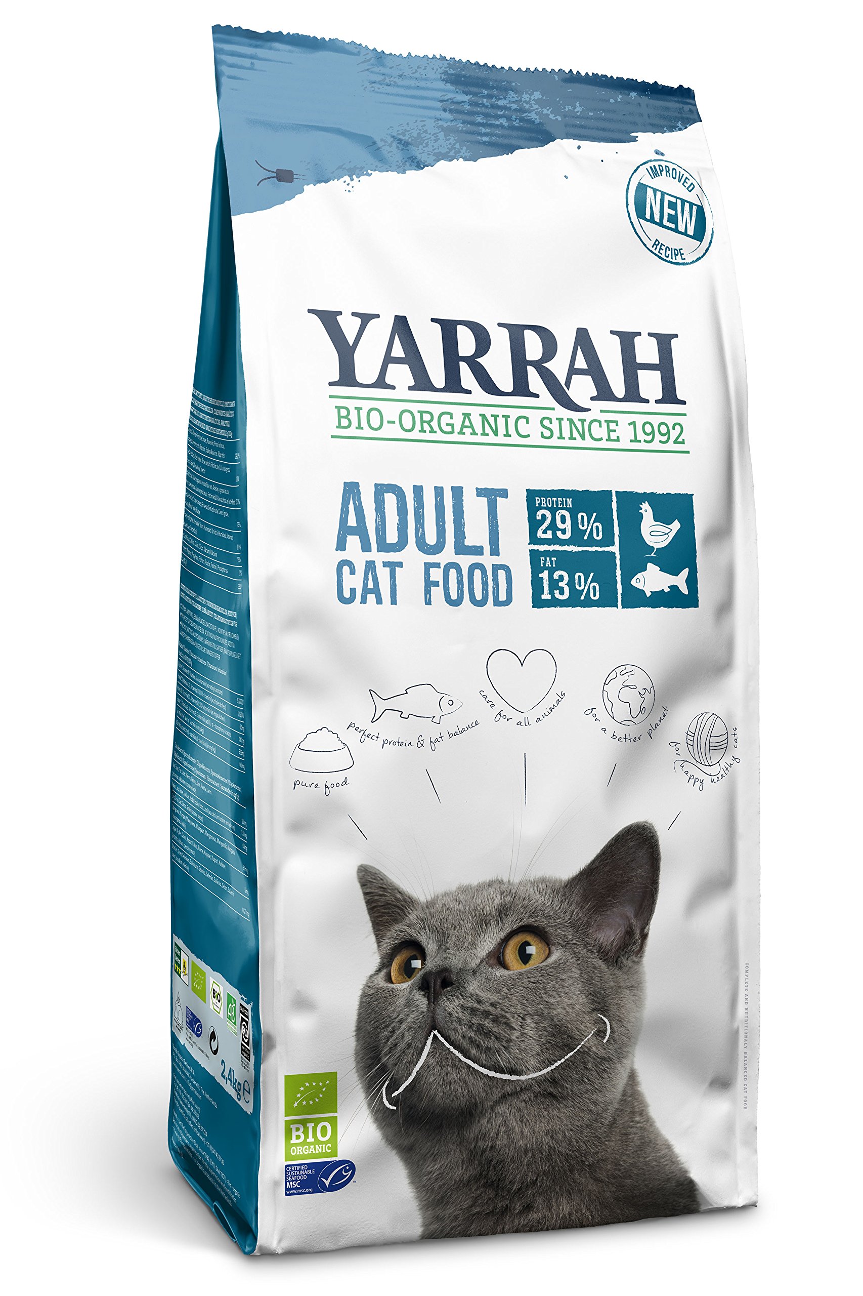 Yarrah fish 10 kg organic cat food, 1 pack (1 x 10 kg)
