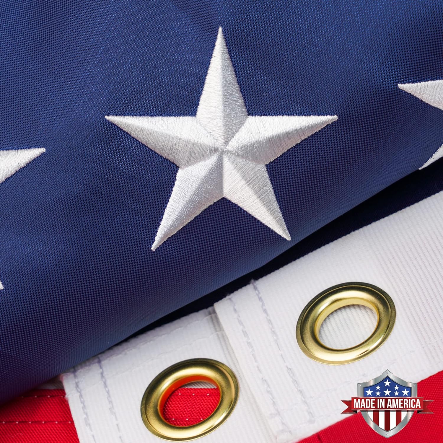 Flags - American Flags for Outside 3x5, 100% in USA American Flag, 250D Thicken Stitches Flags 3x5 Outdoor, Anti-Tear American Flags for Outside, Vivid Color US Flag with Embroidered Stars USA Flag