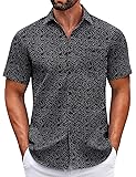 COOFANDY Mens Short Sleeve Casual Button Down
