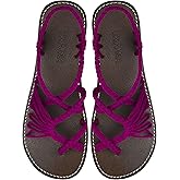 Capana Woven Women's Flat Sandals - Strappy Braided Sandals, Beach Sandals for Women Dressy Summer, Rope Bohemian Sandals, Spring Casual Womens Shoes, Comfy Boho Flats for Teen Girls – Banyan