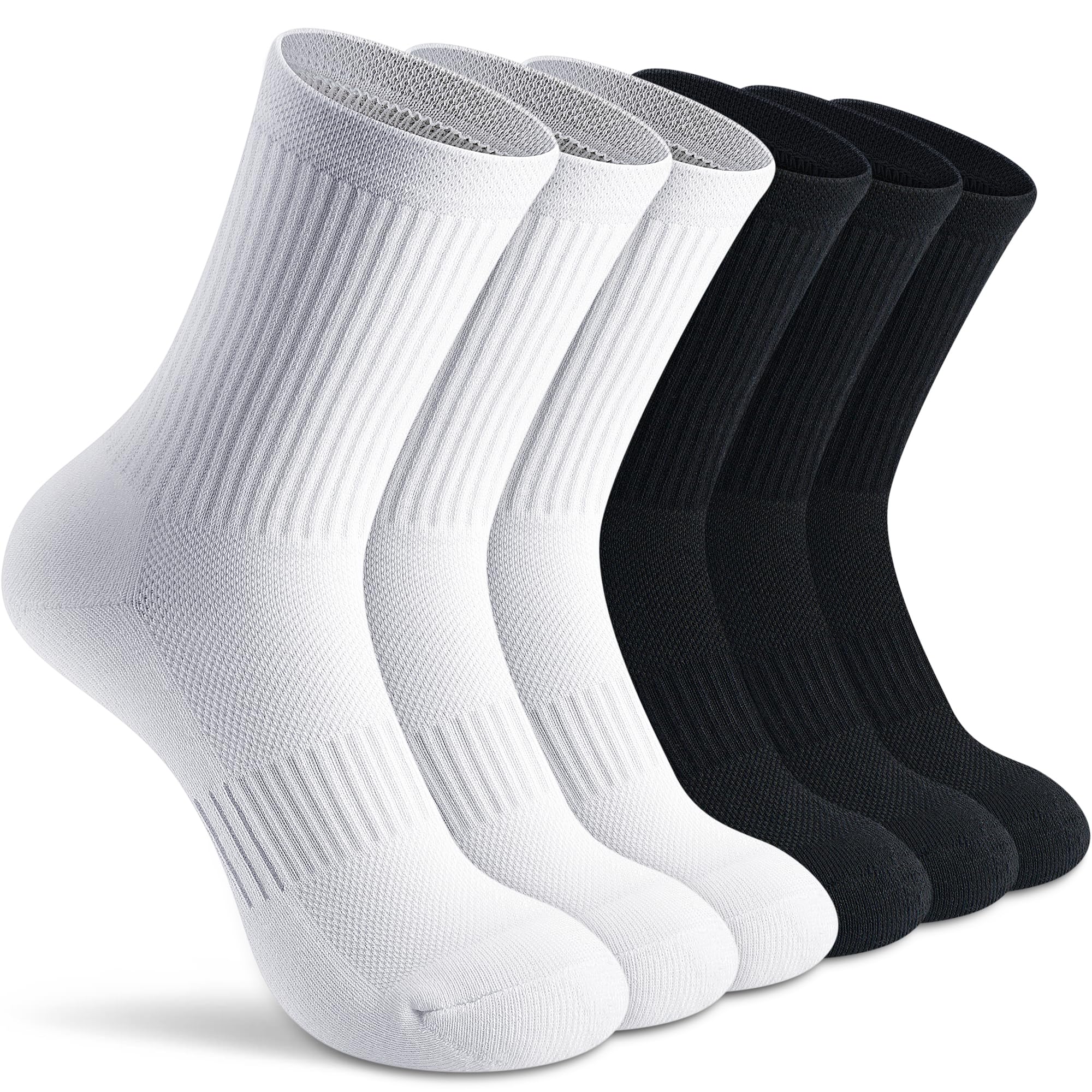 Photo 1 of Gonii Crew Socks Women Hiking Running Athletic Cushioned Compression Socks 6-Pairs