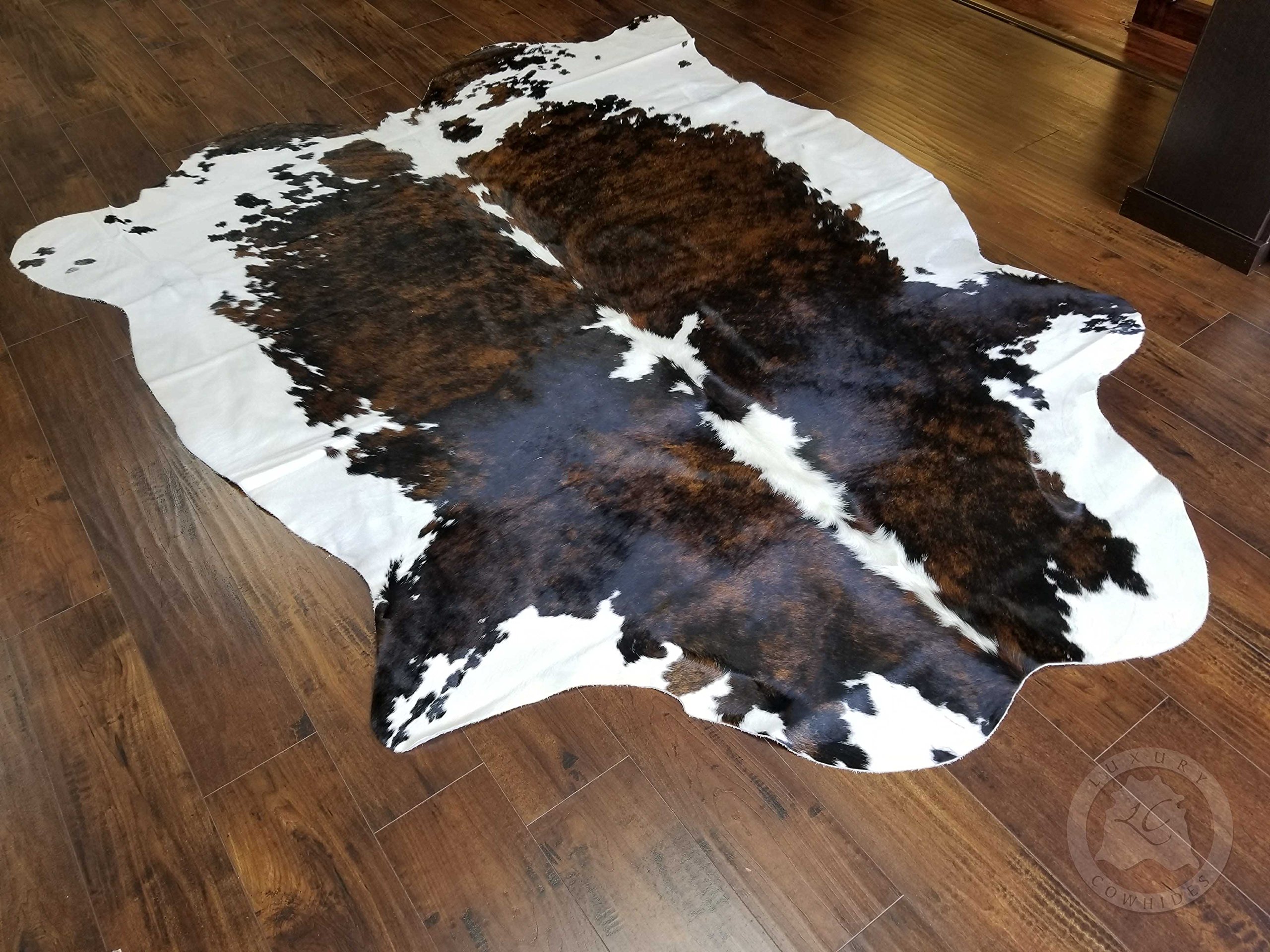 Sunshine Cowhides Brindle Dark Tricolor Cowhide Rug XL APPROX Size 6ft