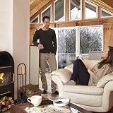 Relaxdays 4-Piece Black Fireplace Tool Set with Stand Shovel Broom Scraper view 5