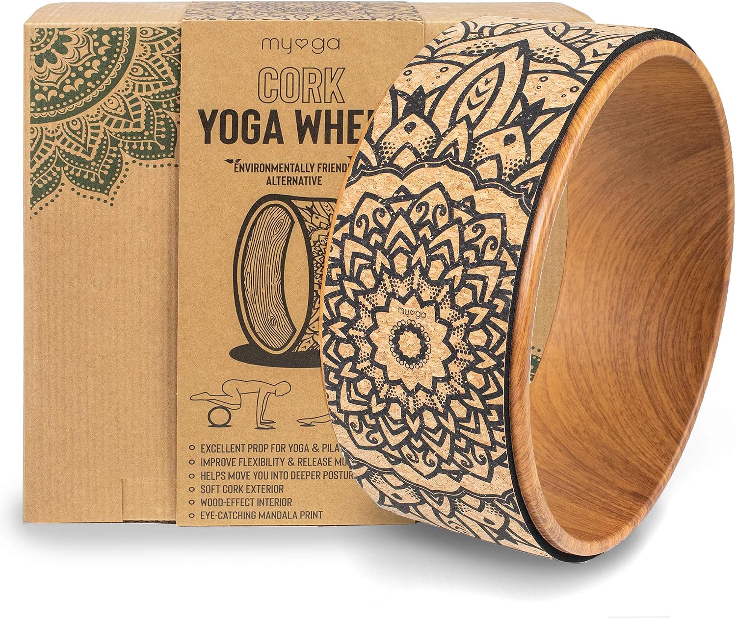 Myga Yoga Wheel, Exercise Prop great for Back Pain Yoga Poses, Pilates, Stretches, Backbend Inversions and Bridge Position - Image 3