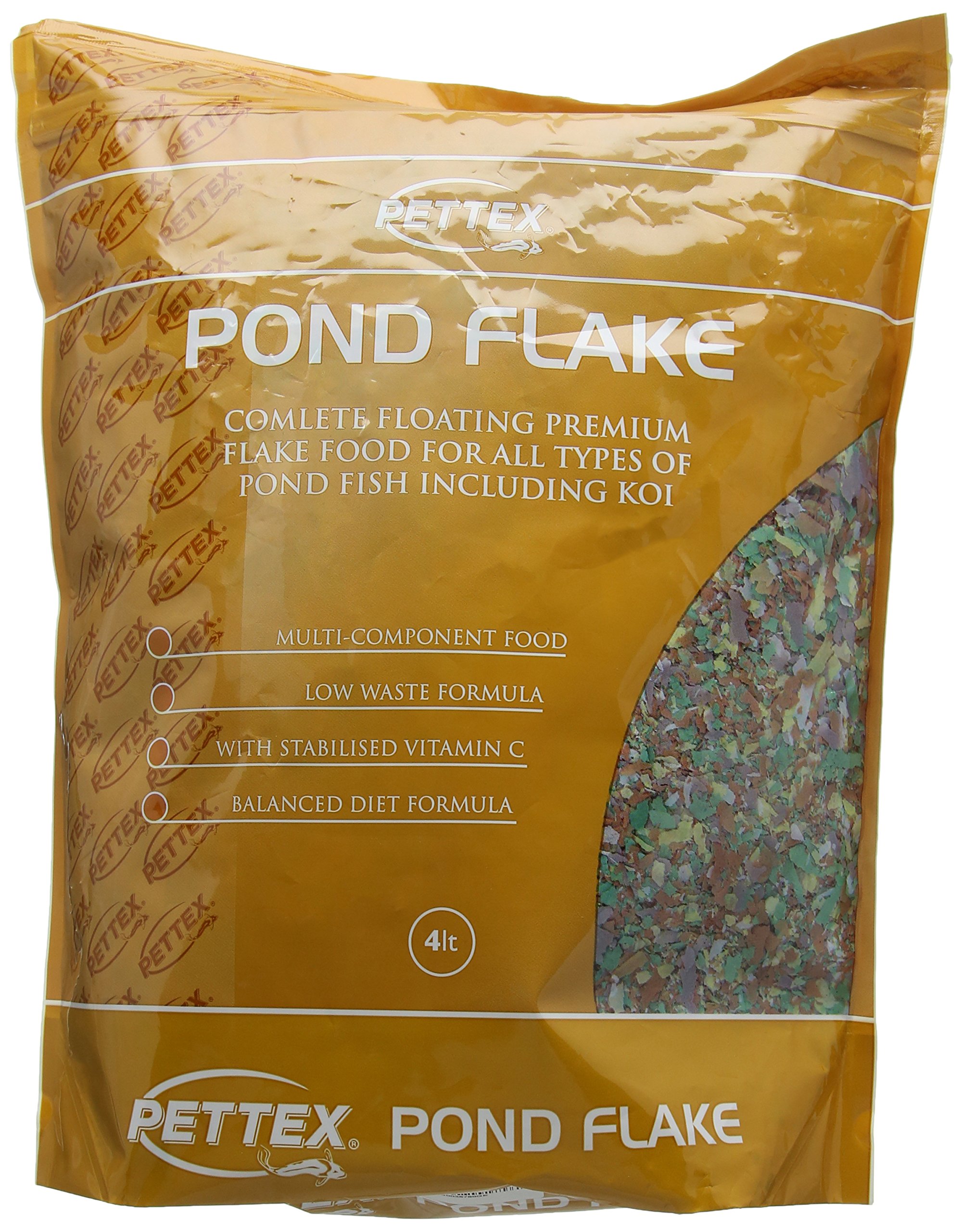 Pettex Complete Pond Flakes Fish Food, 4 Litre, multi