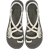 Capana Woven Women's Flat Sandals - Strappy Braided Sandals, Beach Sandals for Women Dressy Summer, Rope Bohemian Sandals, Spring Casual Womens Shoes, Comfy Boho Flats for Teen Girls – Commune