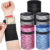Honoson 5 Pcs Wrist Wallet for Women Men, Wrist Pouch Purse with Zipper for Running Armband Wristband Sweatband Wallet for Phone Running Walking Hiking Jogging Travel Events Keys Cash Napkin