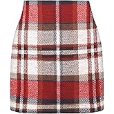 Ellames Women's Mini Club Skirt Basic Bodycon High Waist Pencil Skirts with Slit