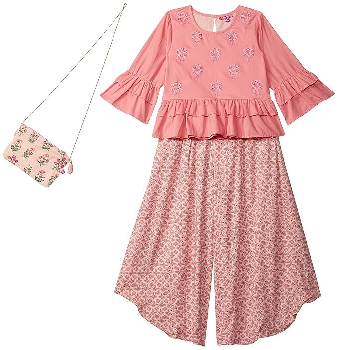 Girl's Cotton a-line Salwar Suit Set