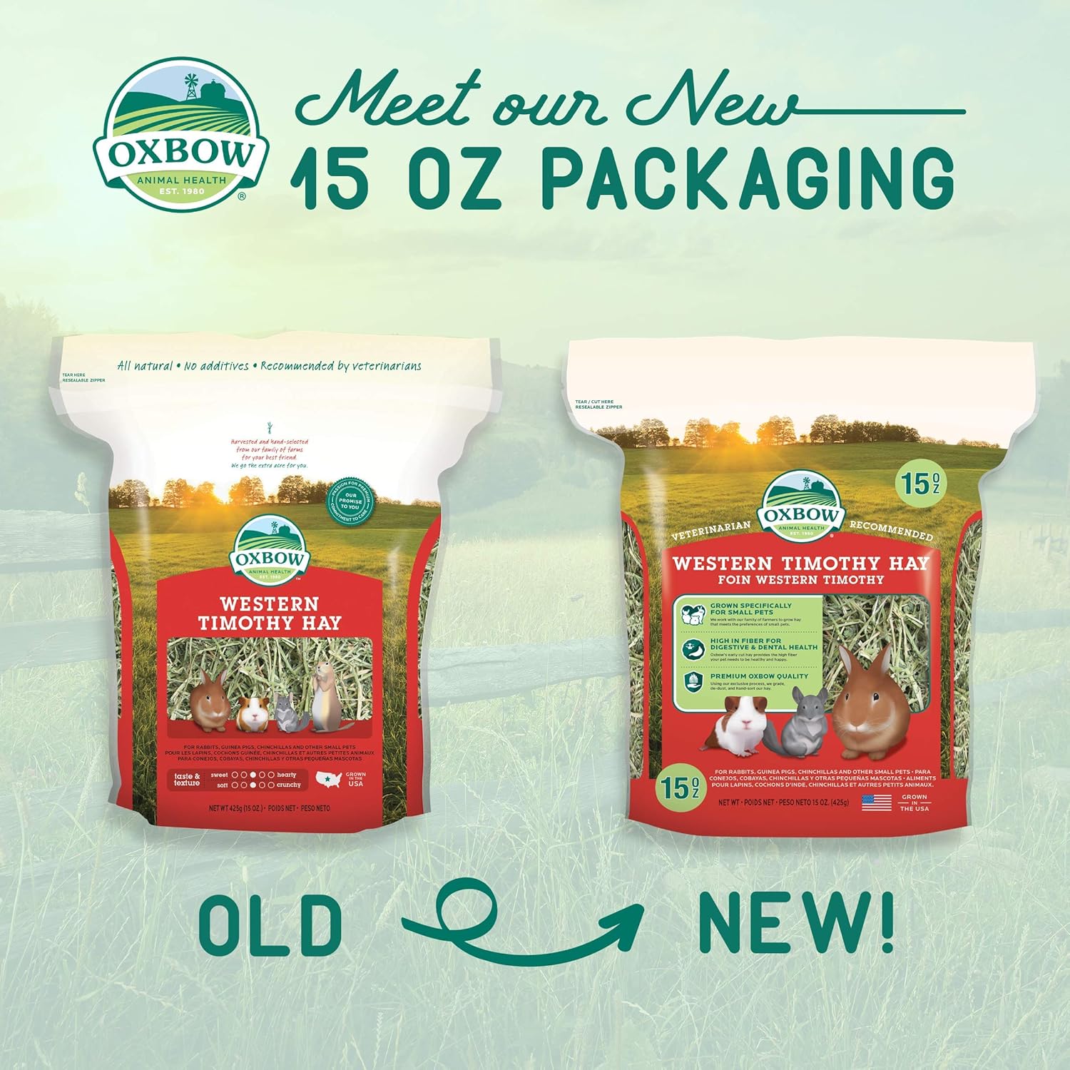 Petlife Oxbow Western Timothy Hay for Small Pet 425 g, 425 g (Pack of 1) - Image 4