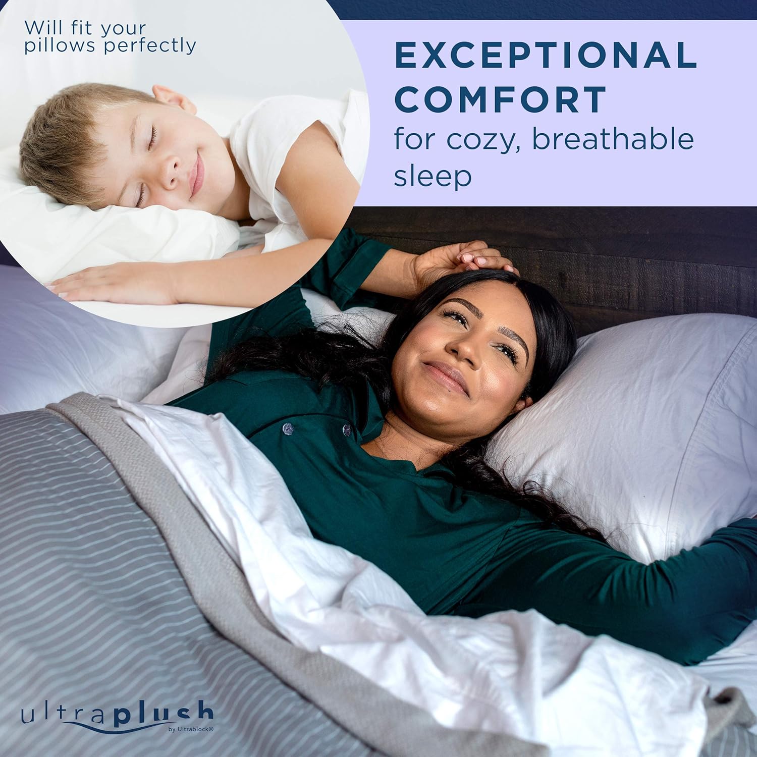 UltraPlush Premium Waterproof Pillow Protectors - Hypoallergenic and Bed Bug Proof Zippered Pillow Case - 2 Pack - Super Soft and Quiet (Standard Size 20 inches x 26 inches): Home & Kitchen
