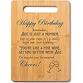 Gift for Birthday - Happy Birthday! Remember, Age Is Just a Number, but in Your Case It's a Really High One. Decorative Bamboo Cutting Board with Handle, 12" x 8"