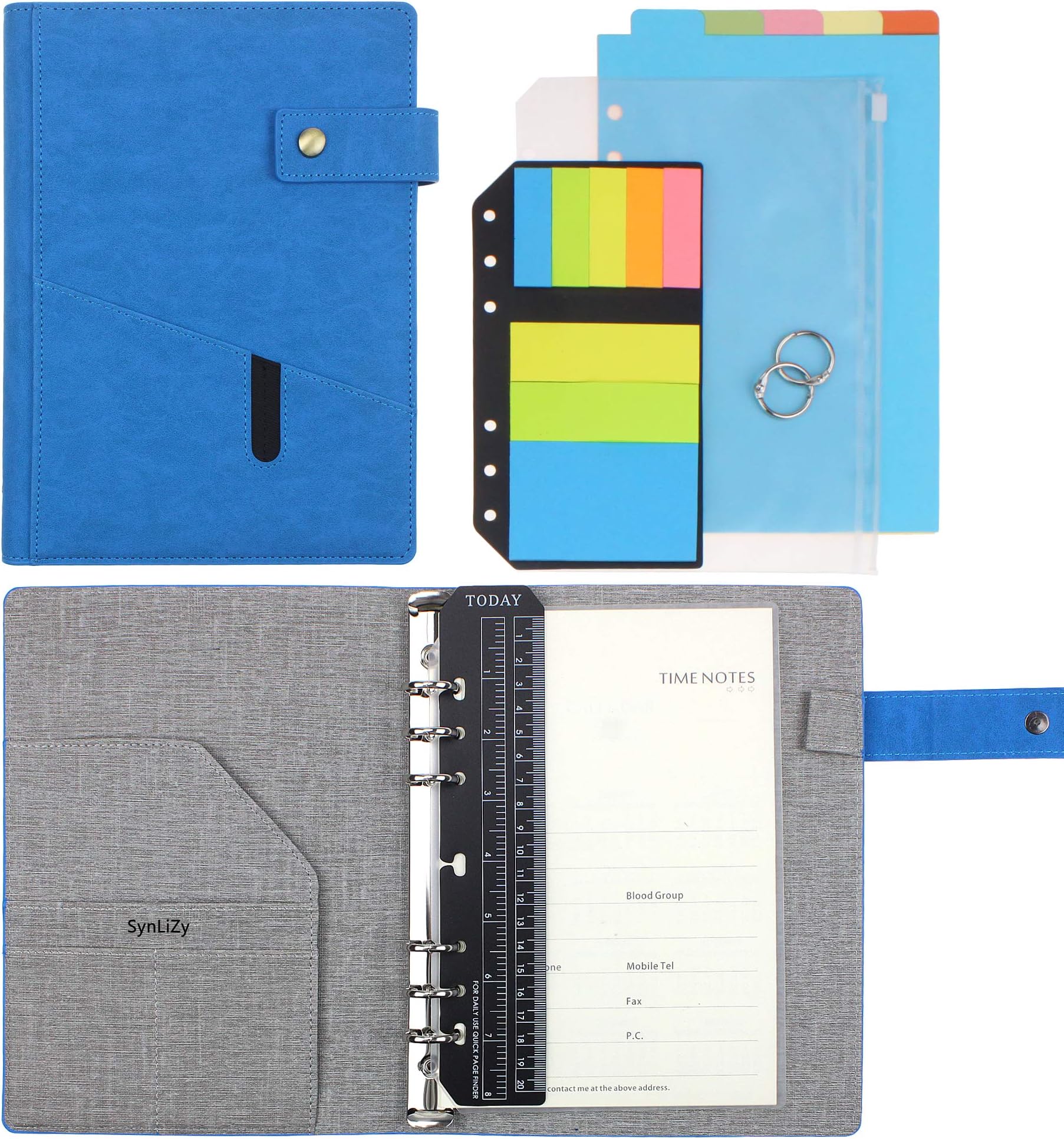 SynLiZy A5 PU Leather Personal Organizer Planner Set of 12 Accessories