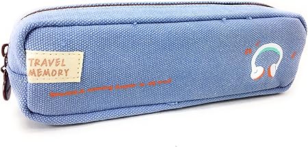 Amazon Deli レトロ イラスト シックで かわいい バイカラー ペンケース ブルー 並行輸入品 文房具 オフィス用品 文房具 オフィス用品