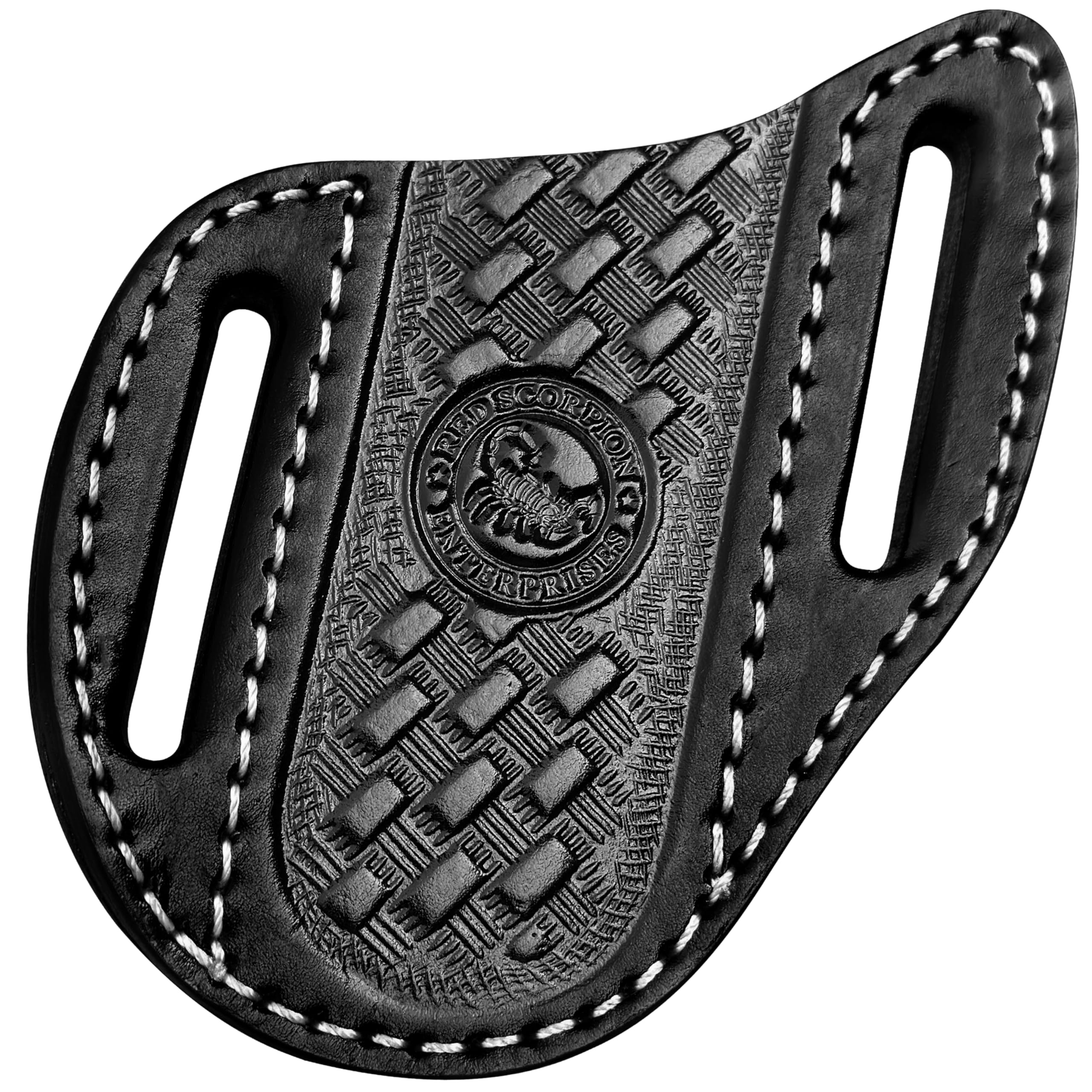 Red Scorpion Handmade Leather Knife Sheath for Belt