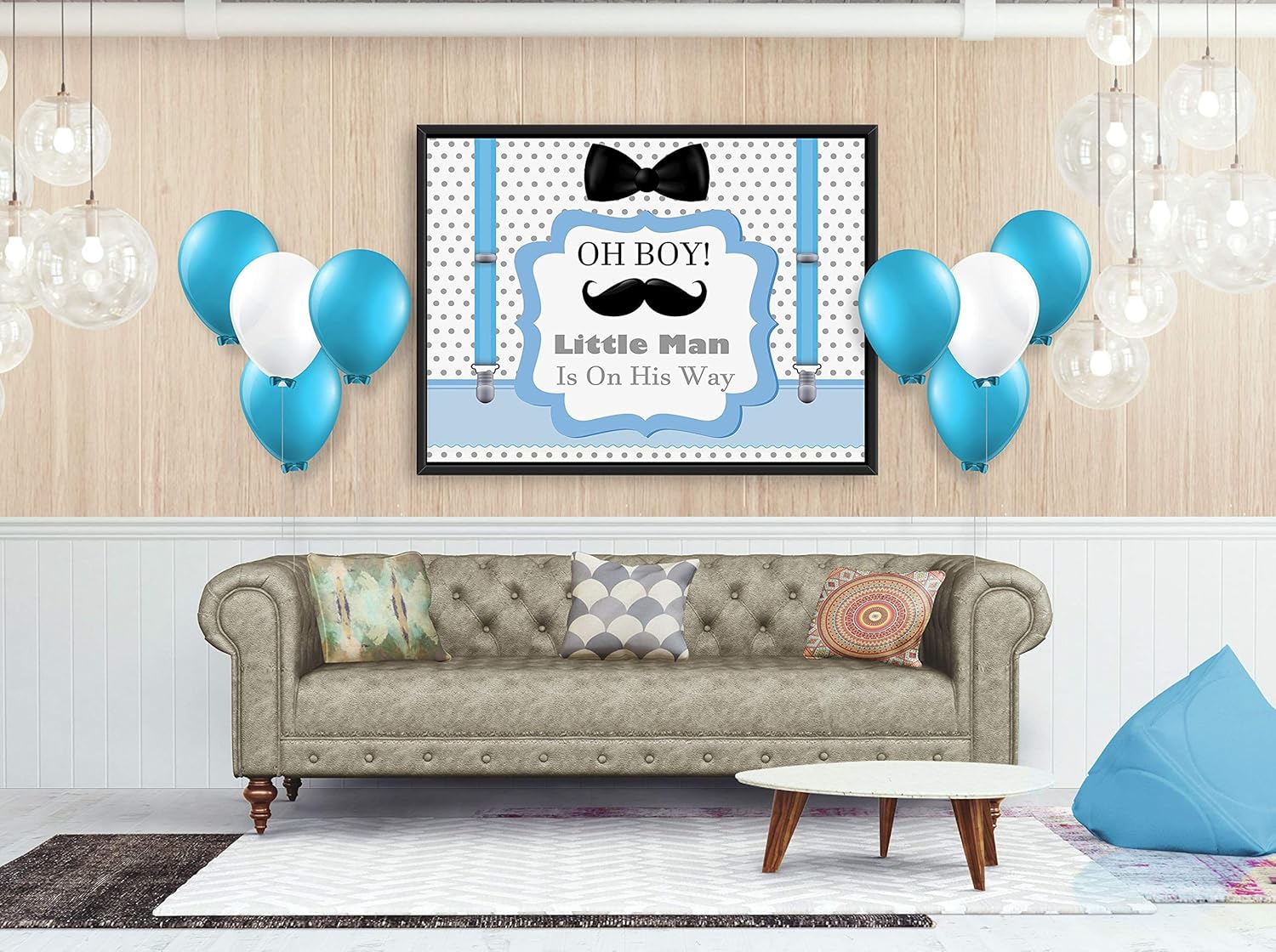 Amazoncom Little Man Baby Shower Backdrop Amazoncom Little Man Baby Shower Backdrop