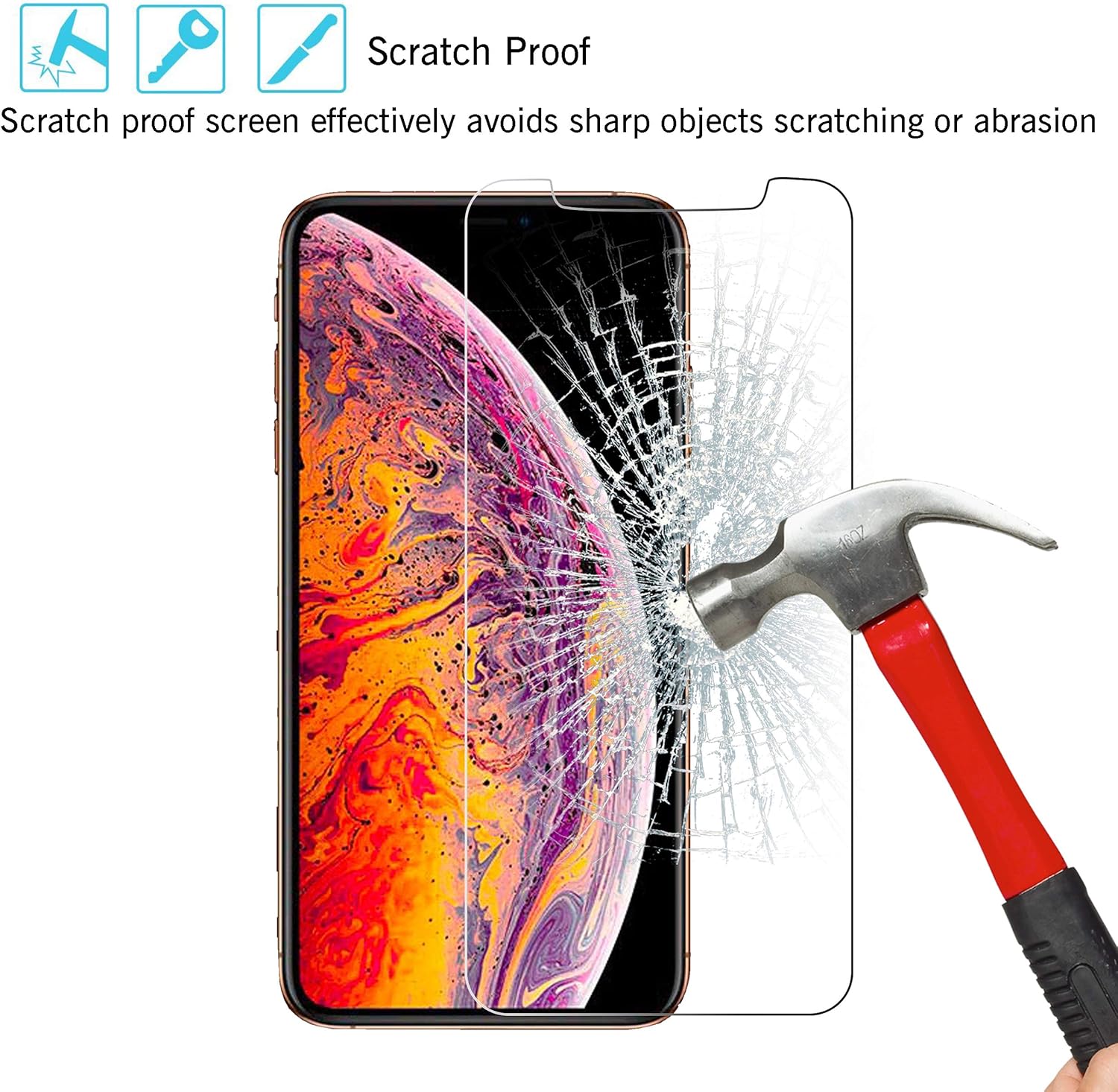 Ailun Compatible for iPhone XS/iPhone X/iPhone 11 Pro Screen Protector,3 Pack,5.8 Inch Display,Tempered Glass 2.5D Edge Work Most Case [NOT for iPhone 11,6.1 inch]