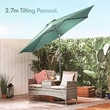 VonHaus Parasol 2.7M Garden Patio Umbrella Sun Shade with Tilt view 2