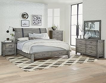 Amazon Com Furnituremaxx Benjamin Reclaimed Rustic Grey