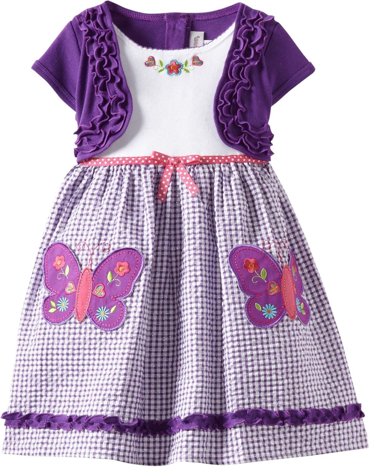 Youngland Little Girls' Purple Butterfly Dress Playwear