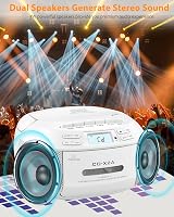 GREADIO Portable CD Player with Speakers Bluetooth FM USB AUX LCD Display Remote view 6