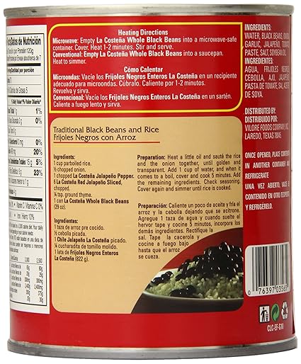 Amazon.com : La Costena Whole Black Beans, 29 Ounce (Pack of 12 ...