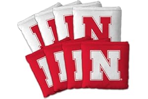 YouTheFan Officially-Licensed NCAA Set of 8 Cornhole Bags - All Weather Dual Sided Slide & Stop - Regulation Size with Carry case