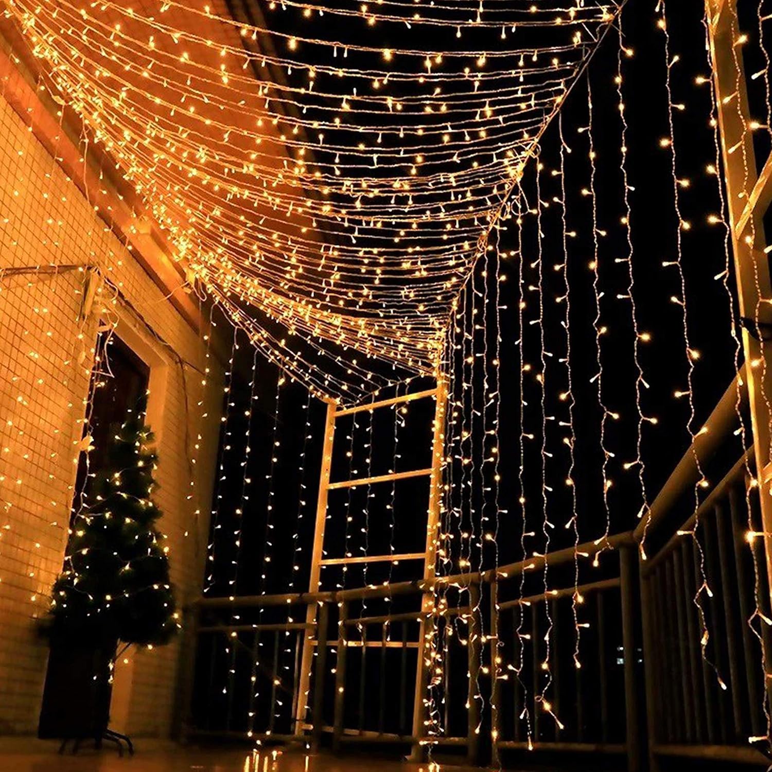 Magictec 300 LED Curtain String Light, 8 Lighting Modes Fairy Twinkle String Lights Wedding Party Home Garden Bedroom Outdoor Indoor Wall Decorations, Warm White: Home Improvement