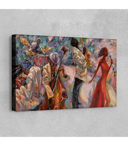 Amazon.com: iHAPPYWALL Vintage Music Canvas Wall Art Abstract