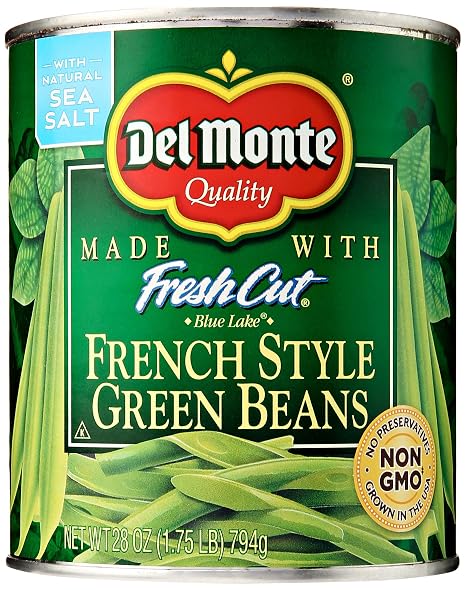 Del Monte freshcut french style Green beans - Blue lake Green beans, Water salt (for flavor). (024000015468)