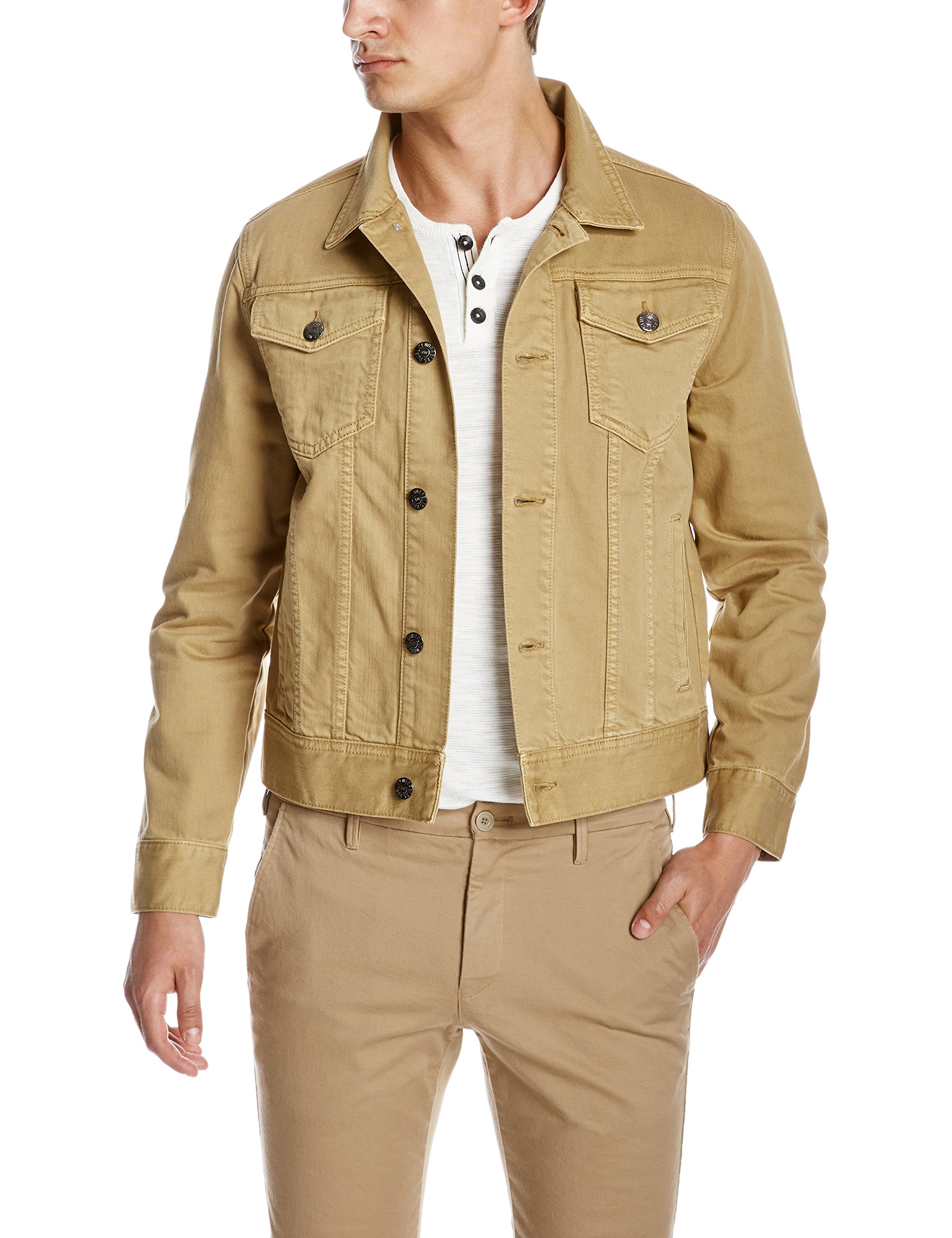 Quality Durables Co. Men's RegularFit Jean Jacket S Khaki Homer's Coat