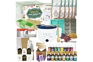 PIUH Deluxe Soap Making Kit for Adults Kids Xmas Gift Including Soap Melter, 4lbs Soap Base, 8 Fragrance Oils, 8 Dyes and Soa