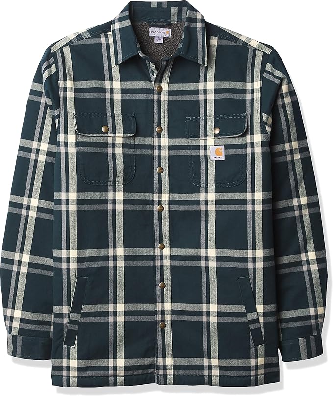 carhartt sherpa lined flannel jacket