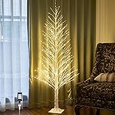 LITBLOOM Lighted Alpine Tree 6FT 810 LED Fairy Lights, White Twig Tree with Lights Plug in for Indoor Outdoor Home Thanksgiving Christmas Decorations