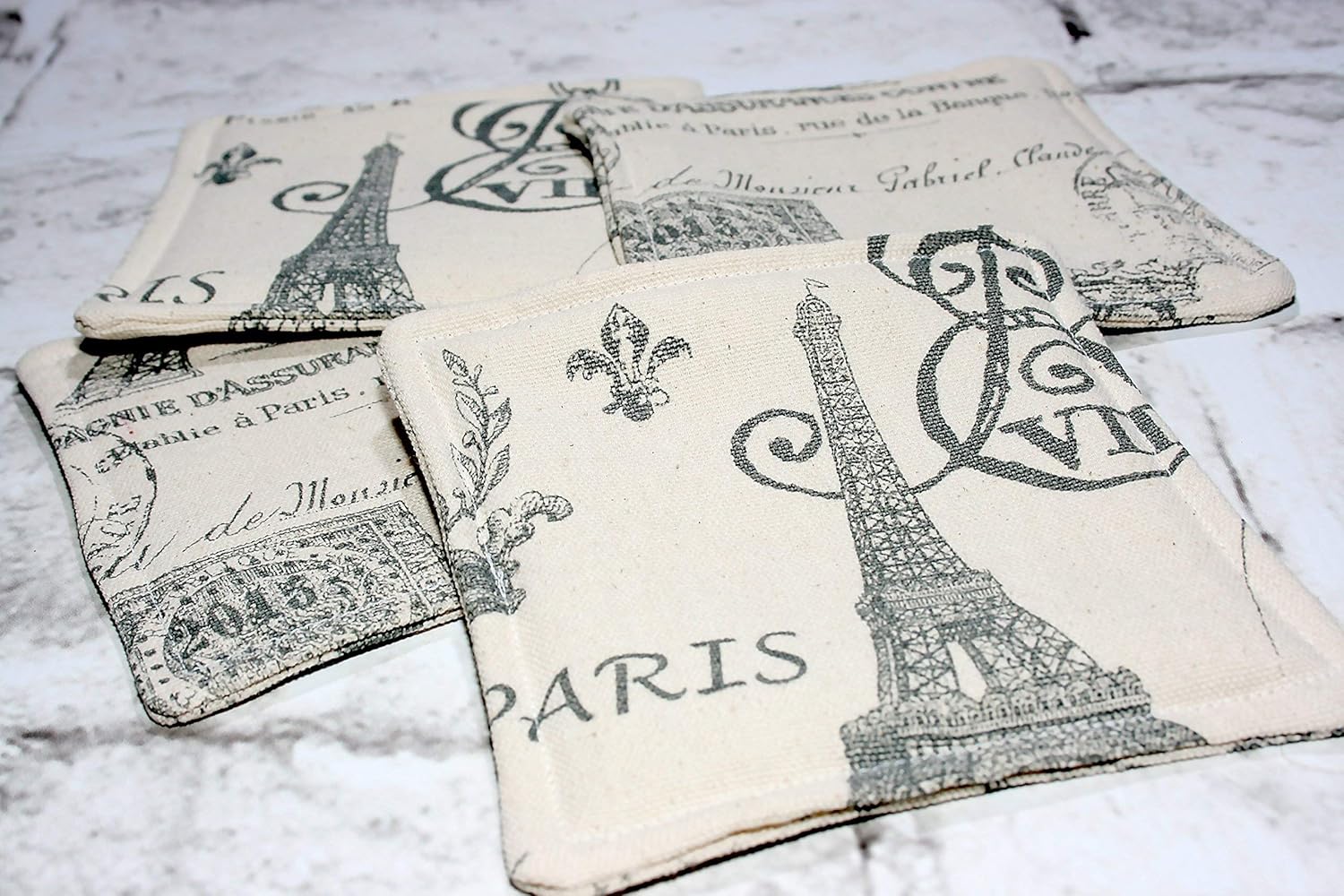 Amazon Com Paris Print Fabric Coasters Handmade