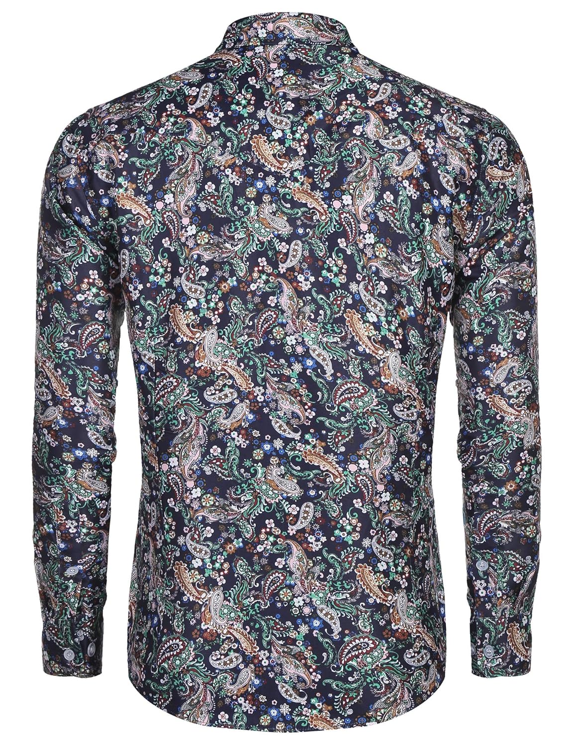 COOFANDY Mens Floral Dress Shirt Slim Fit Casual Paisley Printed Shirt