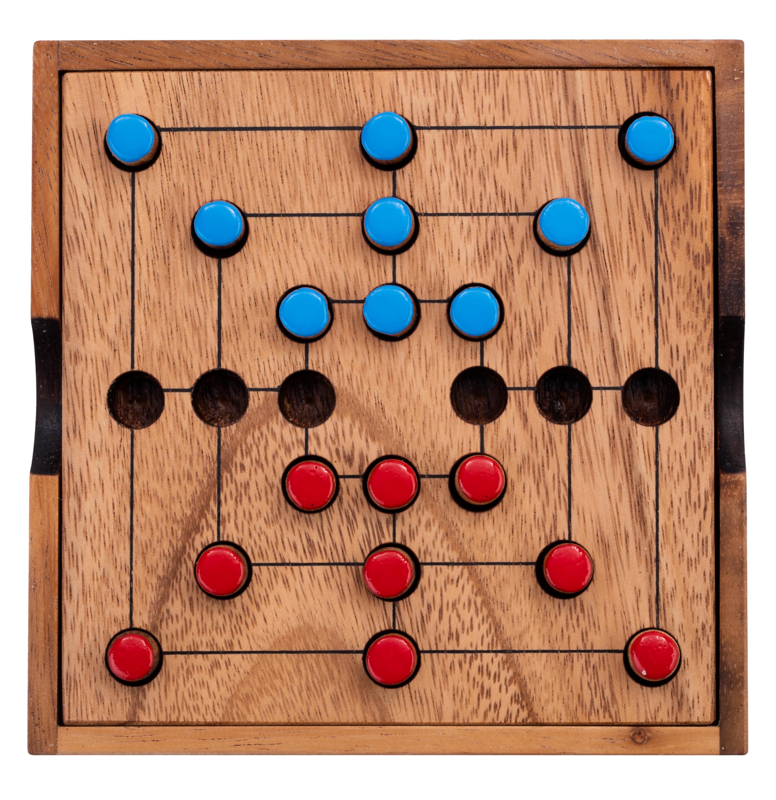 Engelhart - 350270- Wooden nine men's morris - eco board game - travel game - 13.8 x 13.8 x 3 cm - 2 players โ image 1