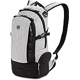 SwissGear 3598 Backpack, Narrow Daypack, Ideal for Commuting and School, Light Grey/Heather